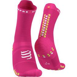 Compressport Pro Racing V4.0 Run High Socks Unisex - Fluo Pink/First