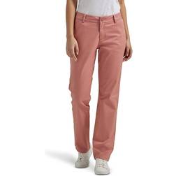 Lee Women's Wrinkle Free Relaxed Fit Straight Leg Pant - Mallory Med Pink/Rose