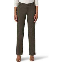 Lee Women's Wrinkle Free Relaxed Fit Straight Leg Pant - Frontier Olive