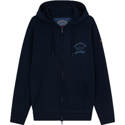 Paul & Shark Organic Cotton Full Zip Printed Logo Sweatshirt - Blue