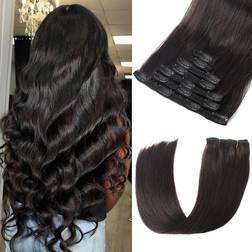 Dalise Clip in Hair Extensions 16 inch #1B