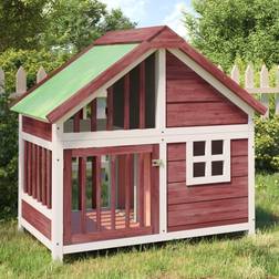 vidaXL Dog Kennel Mocha 96x60.5x87 Solid Wood Pine