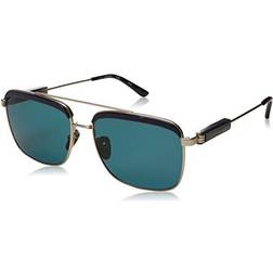 Calvin Klein Men's CK20319S Aviator Sunglasses, Shiny Gunmetal/Solid