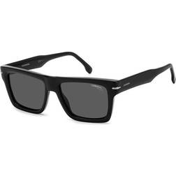 Carrera Flat Top Sunglasses, 54mm Black/Gray Polarized Solid