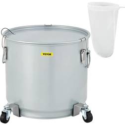 VEVOR Fryer Grease Bucket 10.6 Gal. Coated Carbon Steel Oil Filter Pot Transport Container with Lid Lock Clip Nylon Filter Bag