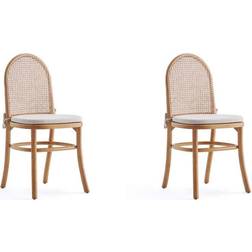 Manhattan Comfort Set of 2 Paragon Cream Kitchen Chair