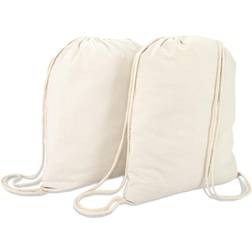 Dalix canvas drawstring bag string backpack gym mens womens 2 pack