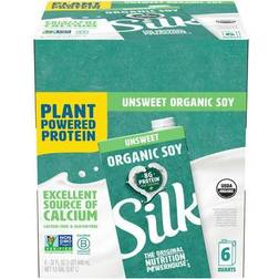 Silk Organic Unsweetened Original Lactose Free Whole Milk, 32 oz, 6/Carton