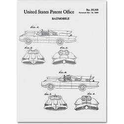 Trademark Fine Art ''Batmobile Car Patent 1966 White'' Claire Doherty CDO0007-C1824GG Framed Art