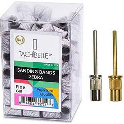 TachiBelle Premium Made in USA Quality Professional Nail Sanding Bands Zebra Fine Grit File + Free 2