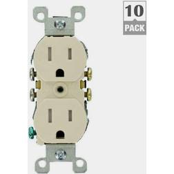 Leviton 15 Amp Tamper-Resistant Duplex Outlet, Light Almond 10-Pack