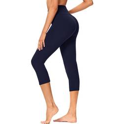 Gayhay Women's High Waisted Capri Leggings - Navy Blue