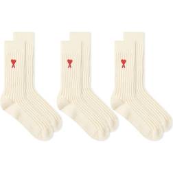 Ami Paris De Coeurs Socks 3-pack - Off White