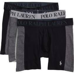 Polo Ralph Lauren 4-D Flex Max Flex Boxer Brief w/Rib Side Panel Charcoal Heather/Andover Black