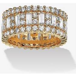 Palmbeach jewelry 4.80 tcw emerald-cut cz yellow gold-plated eternity ring