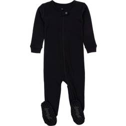 Leveret Kids Footed Cotton Pajama Solid Black Year