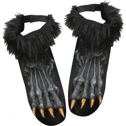 Fun World Werewolf Shoe Covers with Cuffs Black