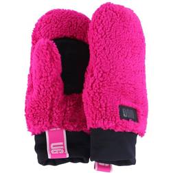 UGG Logo Tape Sherpa Mittens - Neon Pink