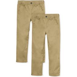 The Children's Place Boy's Uniform Stretch Pull On Straight Chino Pants 2-pack - Flax