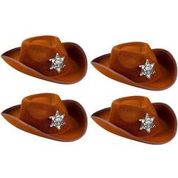 Blue Panda Cowboy sheriff's hat for kids 4-pack novelty children cowboy western hats w