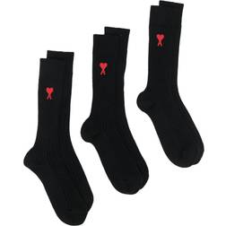 Ami Paris De Coeurs Socks 3-pack - Black