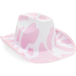 Cow print cowboy hat for women, girls, pink cowgirl hat for birthday party