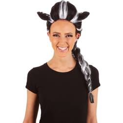 Detailed Women's Zebra Wig Black/White