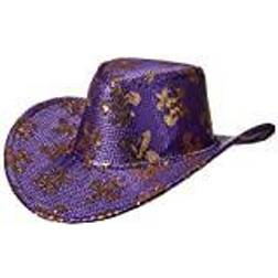 Amscan Sequin Fleur de Lis Mardi Gras Cowboy Hat