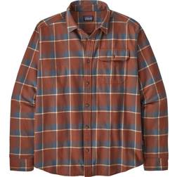 Patagonia Men's Long-Sleeved Cotton in Conversion Lightweight Fjord Flannel Shirt - Graft/Sisu Brown