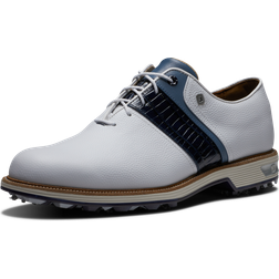 FootJoy Men's Premiere Series-Packard Golf Shoe, White/Navy/Light Blue