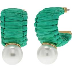 Kate Spade Francesca Mini Hoops Earrings Green Multi One