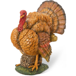 GlitzHome 9.5" H Thanksgiving Resin Turkey Figurine