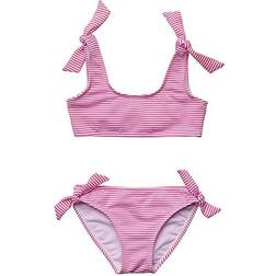 Toddler/Child Girls Raspberry Stripe Tie Crop Bikini Pink Pink