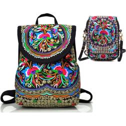 Goodhan vintage women embroidery ethnic backpack travel handbag shoulder bag