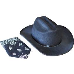 Aeromax Jr. Cowboy Hat Black w/Bandanna