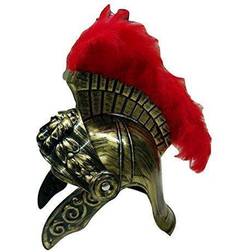 Adult roman helmet with red feather plume greek gladiator costume helmets