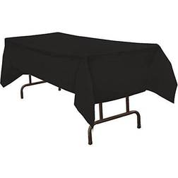 Jam Paper Rectangular Plastic Table Cover 54 x 108 Inches Black 1 Tablecloth/Pack