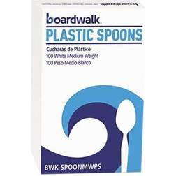 Boardwalk Mediumweight Polystyrene Cutlery, Teaspoon, White, 100/Box