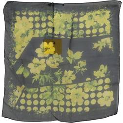 GF Ferre Black Yellow Floral Wrap Shawl Foulard Scarf