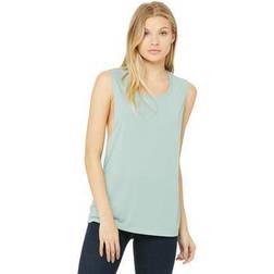 Bella+Canvas Women's Flowy Scoop Muscle Tank, Medium, Blue