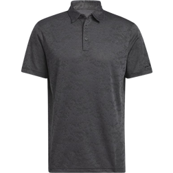 Adidas Textured Jacquard Golf Polo Shirts - Grey Five/Black