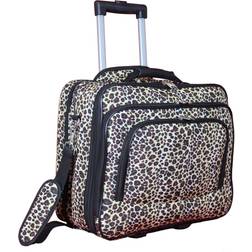 World Traveler Rolling 17-inch Laptop Briefcase Computer Case Leopard