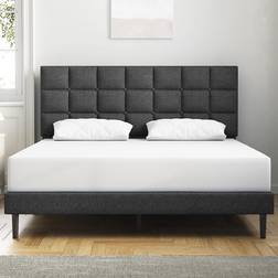 Molblly Upholstered Platform with Headboard and Strong Wooden Slats