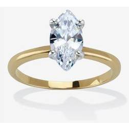 Palmbeach jewelry tcw 18k gold-plated marquise cz solitaire engagement ring