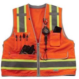 Ergodyne GloWear 8254Z Class Heavy-Duty Hi-Visibility Surveyors Vest Orange