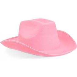 Western felt cowboy hat for women and men costume pink, adult size