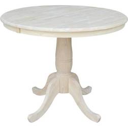 International Concepts Unfinished 36-Inch Round Extension Dining Table
