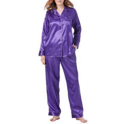 Amoureuse Women's Plus Size The Luxe Satin Pajama Set - Plum Burst