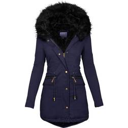 Lugogne Women's Winter Hooded Coat - Navy