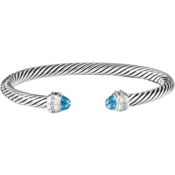 David Yurman Cable Classics Bracelet - Silver/Blue Topaz/Diamonds